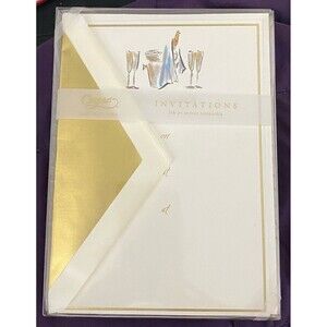 Invitations & Envelopes 2) boxes of 8 Champagne Design Party Invites